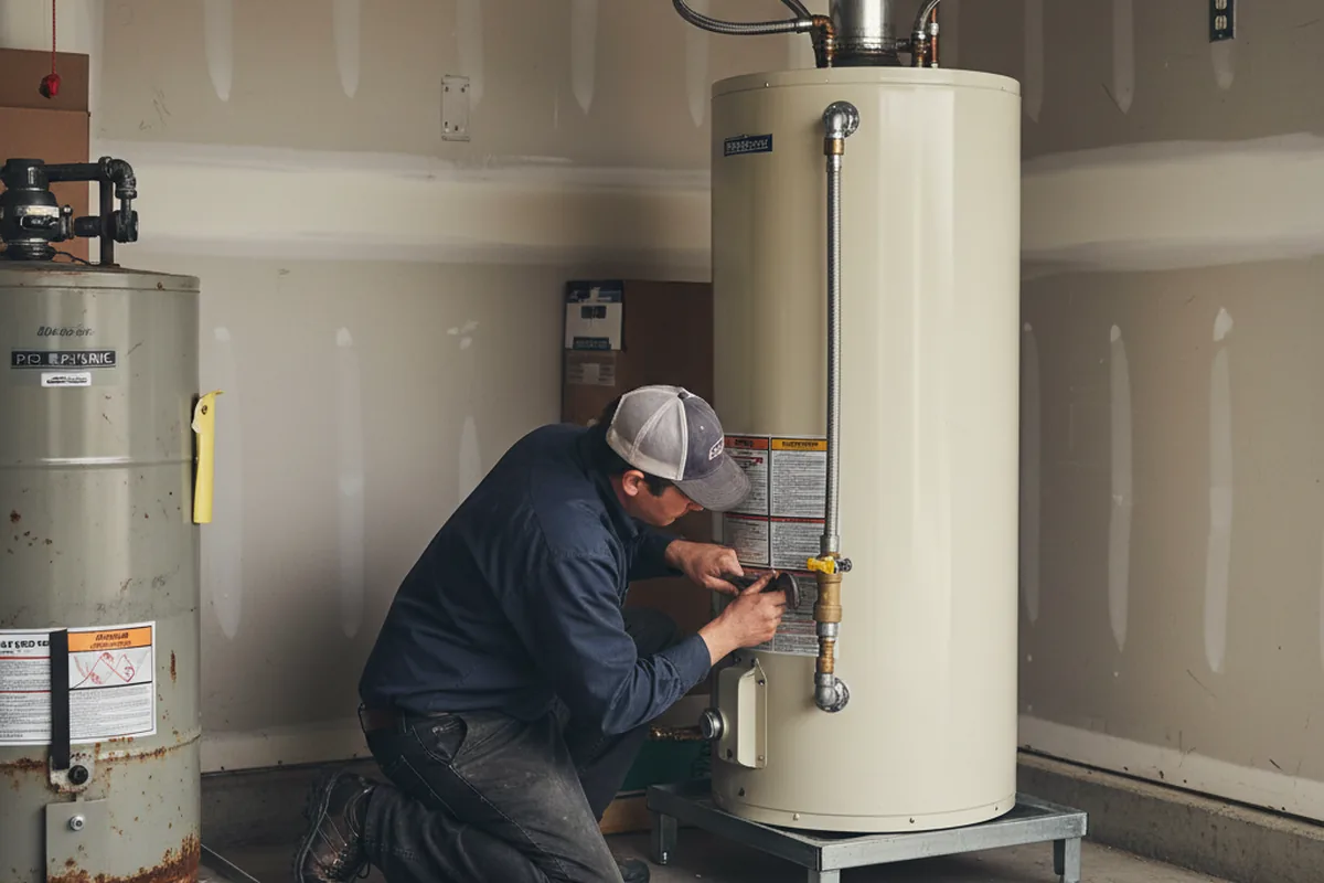 Water heater and shutoff valve replacement in Huron